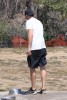 Robert Pattinson enjoys a day at the dog park with his pooch July 15th 2017